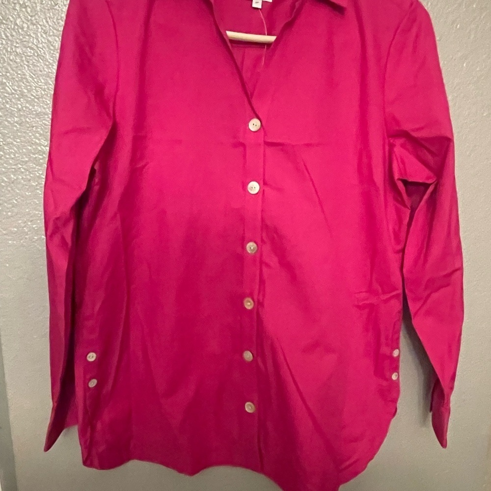 🦊 Foxcroft Appleseed pink button-up shirt with a touch of elegance - Picture 4 of 5